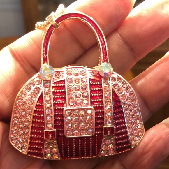 Red and Pink Purse Necklace - Picture 5 of 5